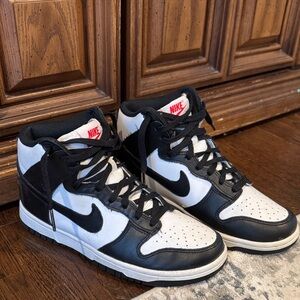Nike Dunks Women’s Black and White High-Top Sneakers